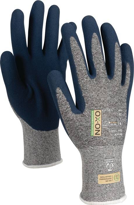 Handschuh Recycle Basic 16001 Gr.9 blau/hellblau EN388 EN420+A1 PSA II OX-ON