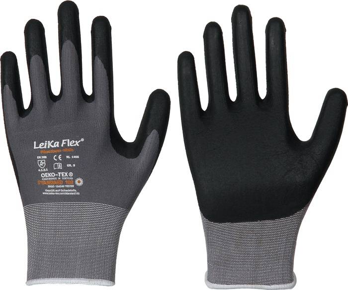 Handschuhe LeiKaFlex 1466 Gr.10 grau EN420+EN388 PSA II LEIPOLD