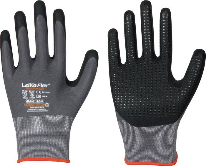Handschuhe LeiKaFlex 1467 Gr.10 grau EN 420+ EN 388+EN 407 PSA II LEIPOLD