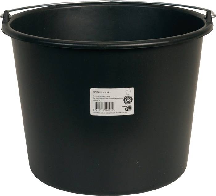 Baueimer GRIPLINE L 12l grau Ku.
