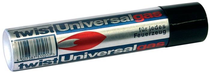 Ein metallisch grau-roter, raketenförmiger Gegenstand mit teilweise sichtbarem Text: „universal