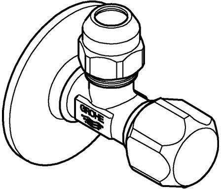 Grohe Eckventil 1/2Zoll 22018 m Schubrosette d= 55mm chrom