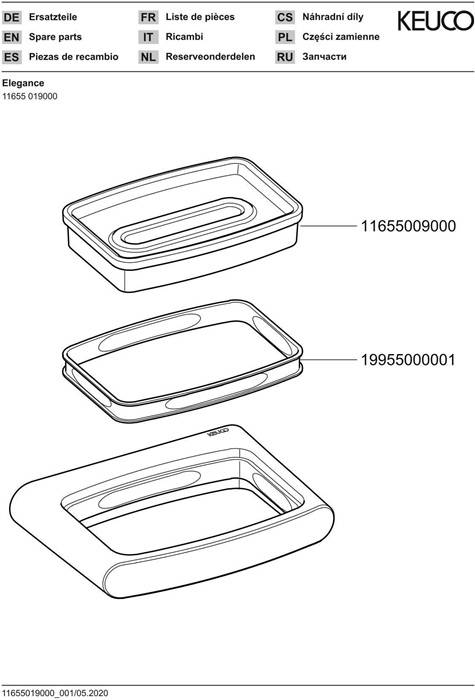 Keuco Seifenablage ELEGANCE Kri-gl-Schale m Halter vc