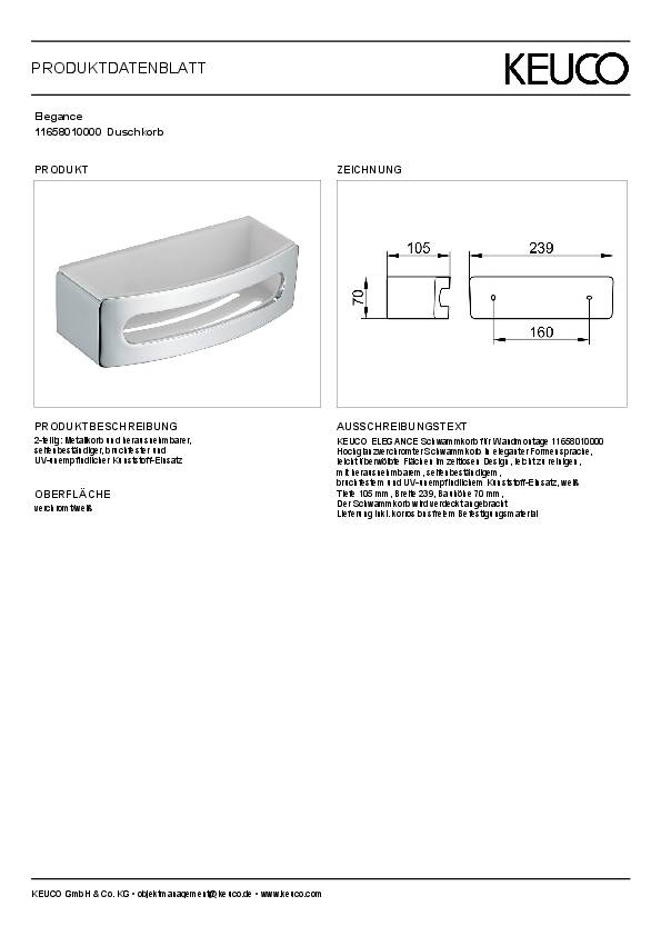 Keuco Duschkorb ELEGANCE 2-tlg Kunststoffeinsatz we vc