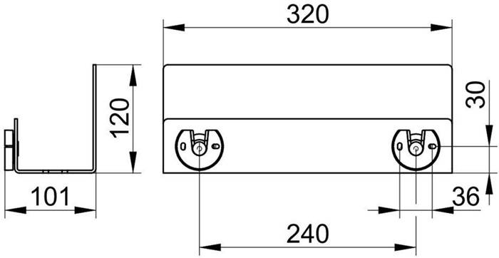 Keuco Duschablage mit seitlichem Haken we