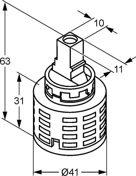 Kludi Steuereinheit 76856, 41mm, mit keramischen Scheiben