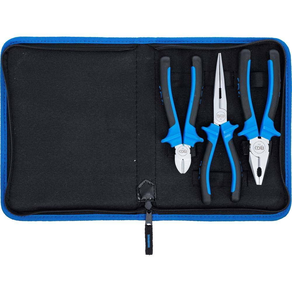 Zangen-Satz - 3-tlg. - 2-Komponenten-Griff - Reißverschlusstasche