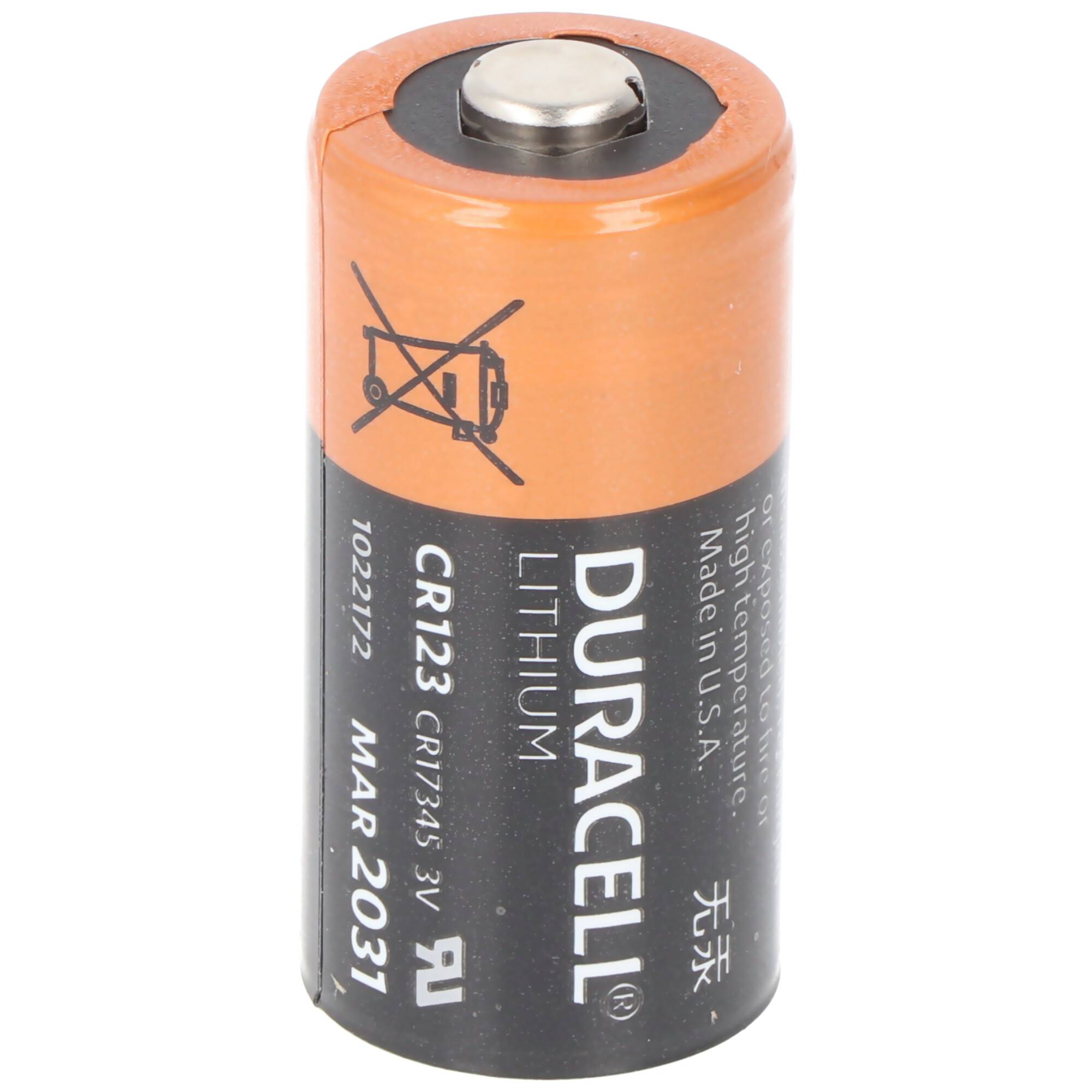 10x Duracell CR123A Lithium Batterie, 3V, Photobatterie CR123 A, im praktischen 10er Streifen