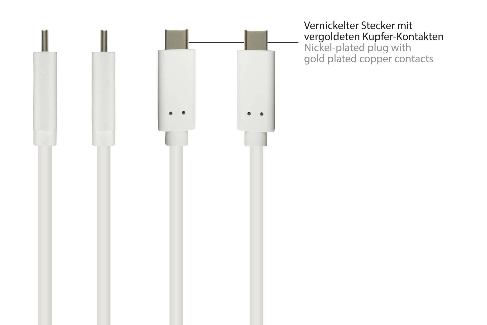 kabelmeister® Anschlusskabel USB 3.2 Gen.2 (10GBit/s / 3A), Stecker A an USB-C™ Stecker, CU, weiß, 0,5m