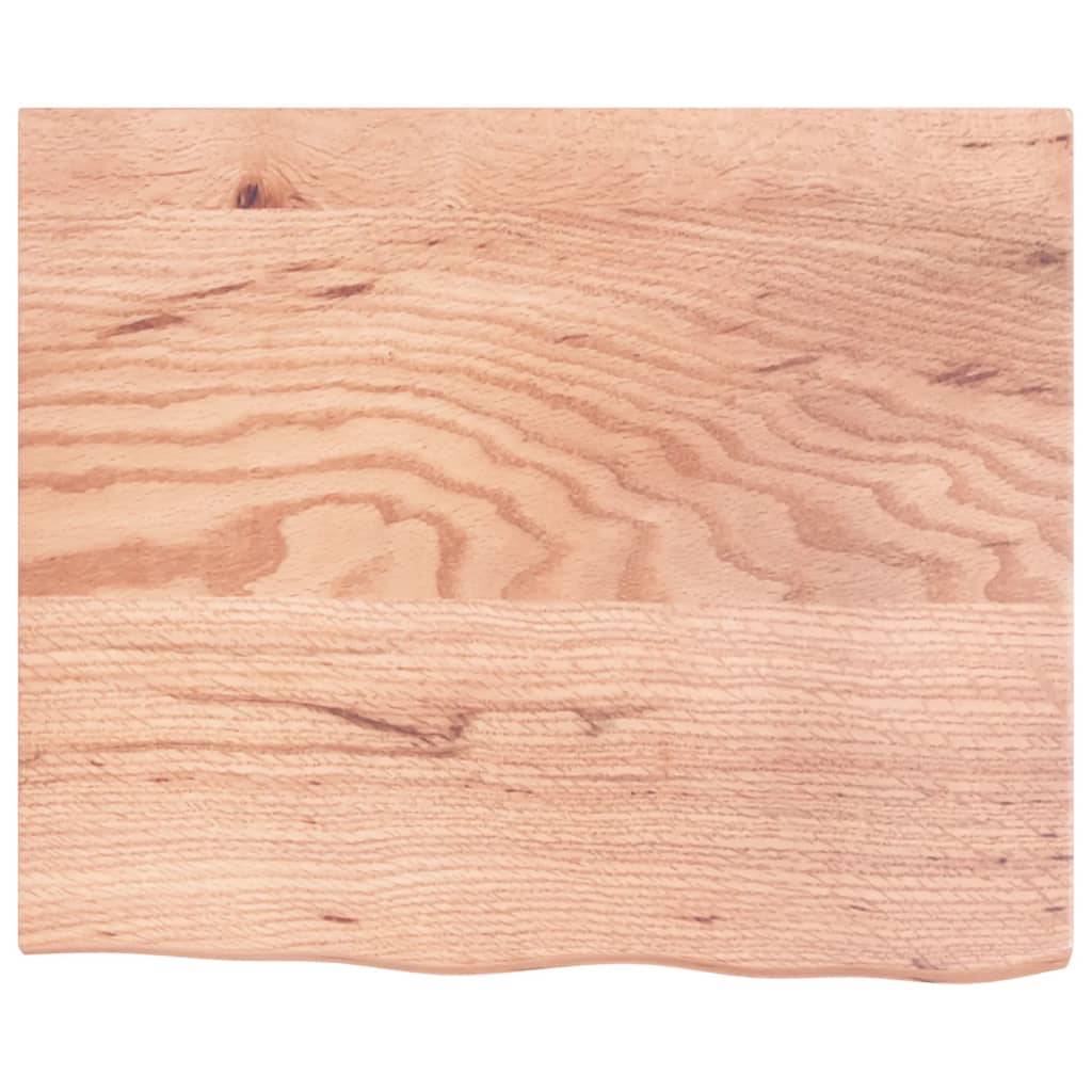 vidaXL Tischplatte Hellbraun 60x50x2 cm Massivholz Eiche Behandelt