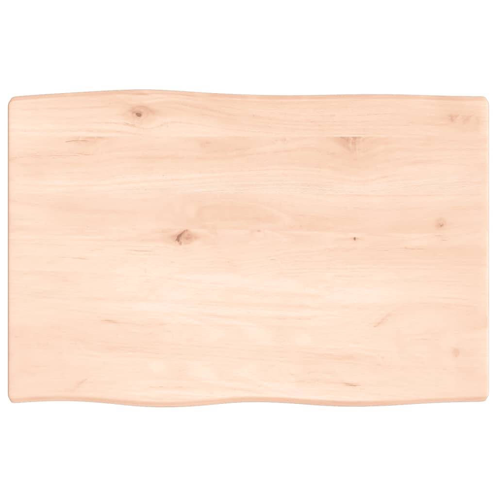 vidaXL Tischplatte 60x40x2 cm Massivholz Eiche Unbehandelt Baumkante