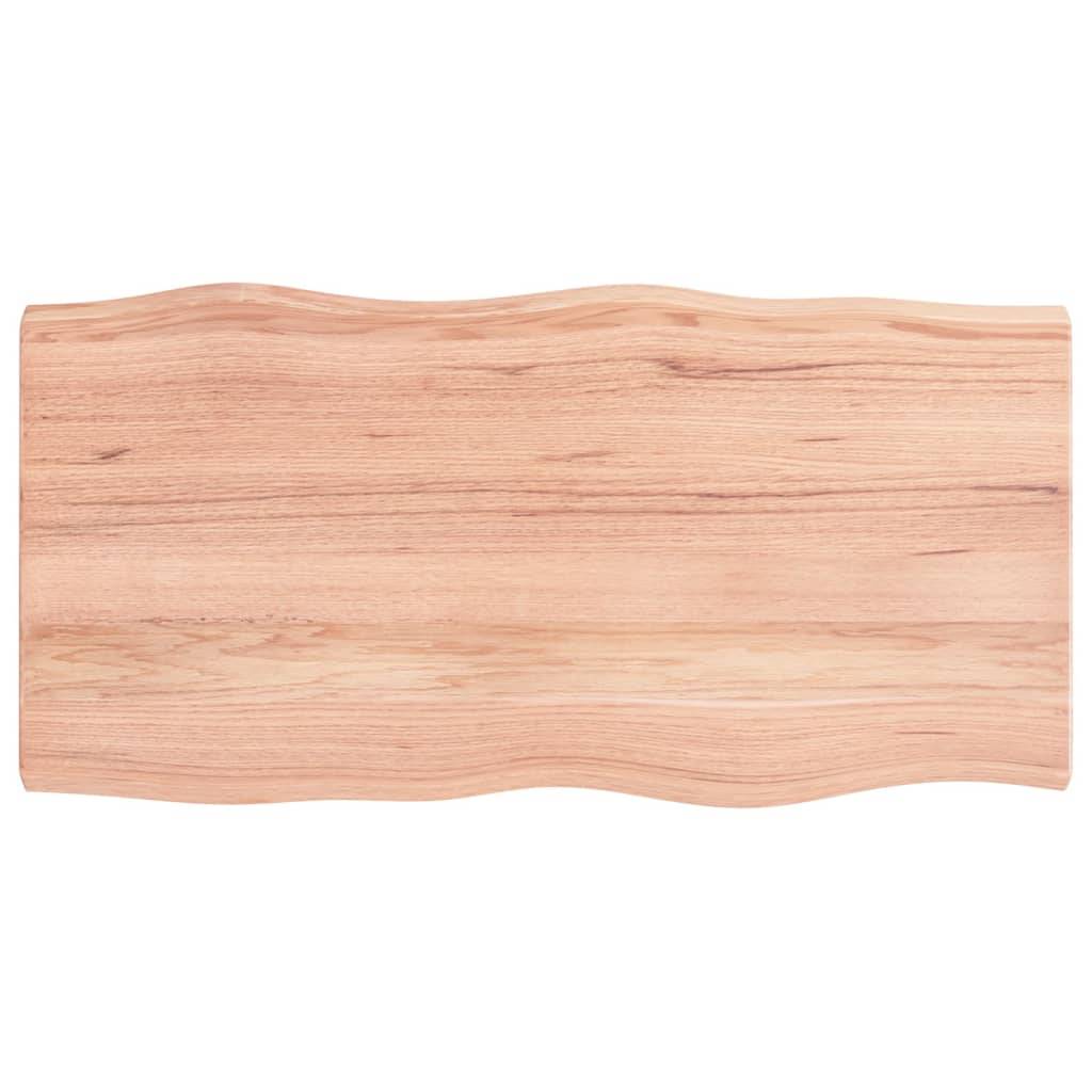 vidaXL Tischplatte 100x50x(2-6) cm Massivholz Behandelt Baumkante