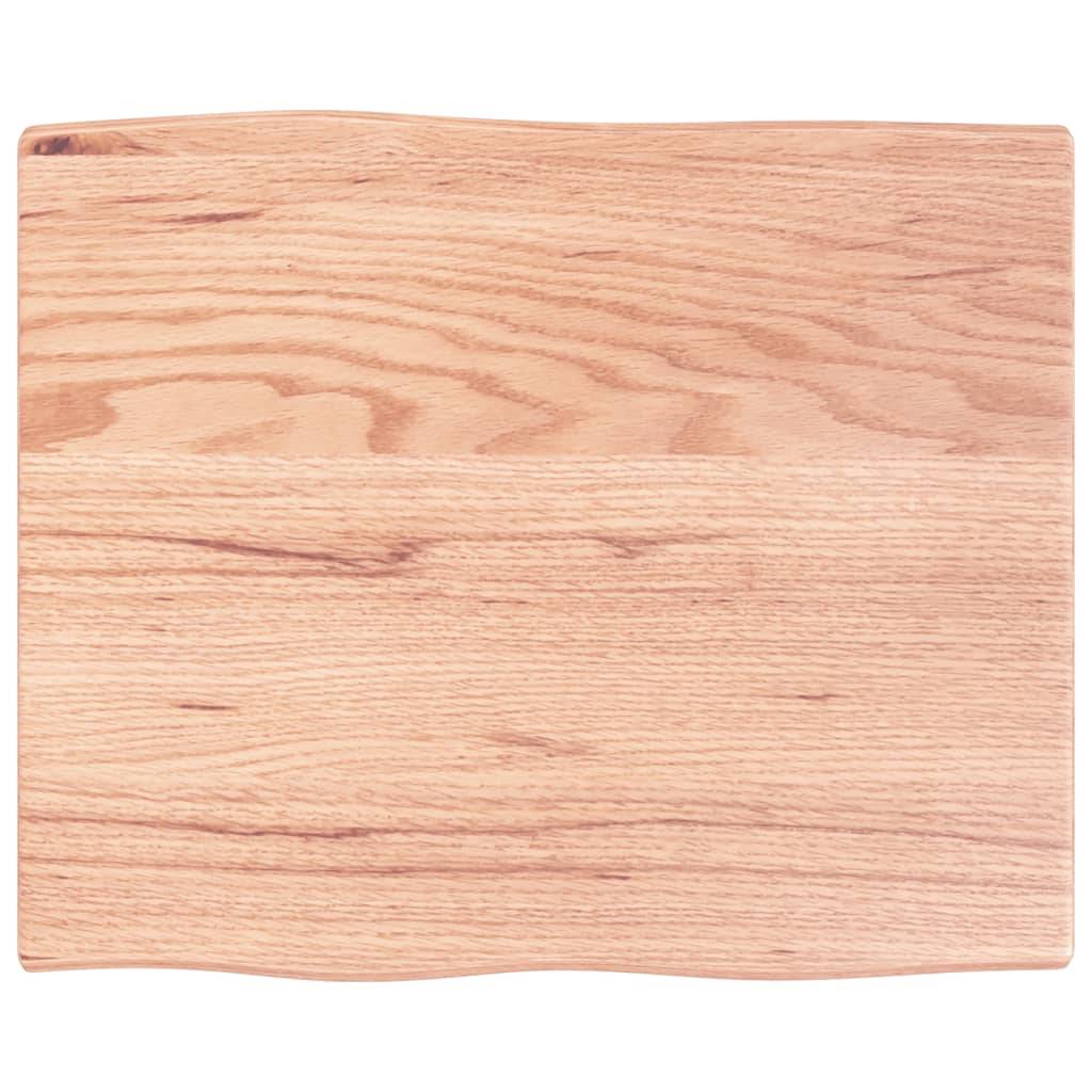 vidaXL Tischplatte 60x50x2 cm Massivholz Eiche Behandelt Baumkante