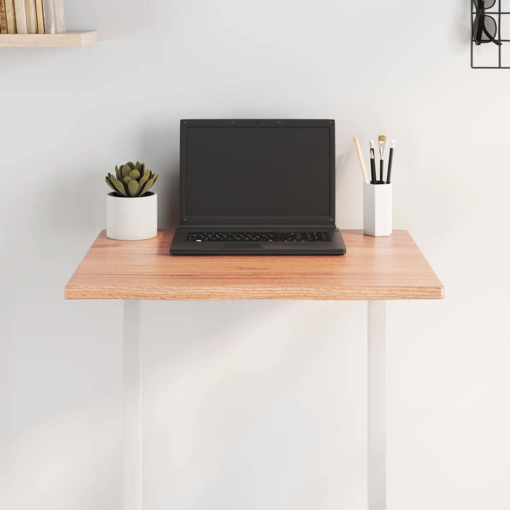 vidaXL Tischplatte 60x50x2 cm Massivholz Eiche Behandelt Baumkante