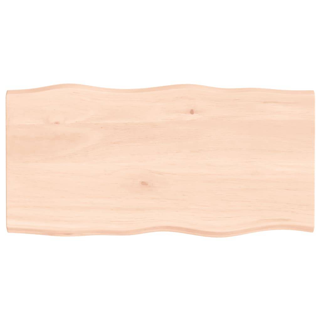 vidaXL Tischplatte 100x50x2 cm Massivholz Eiche Unbehandelt Baumkante