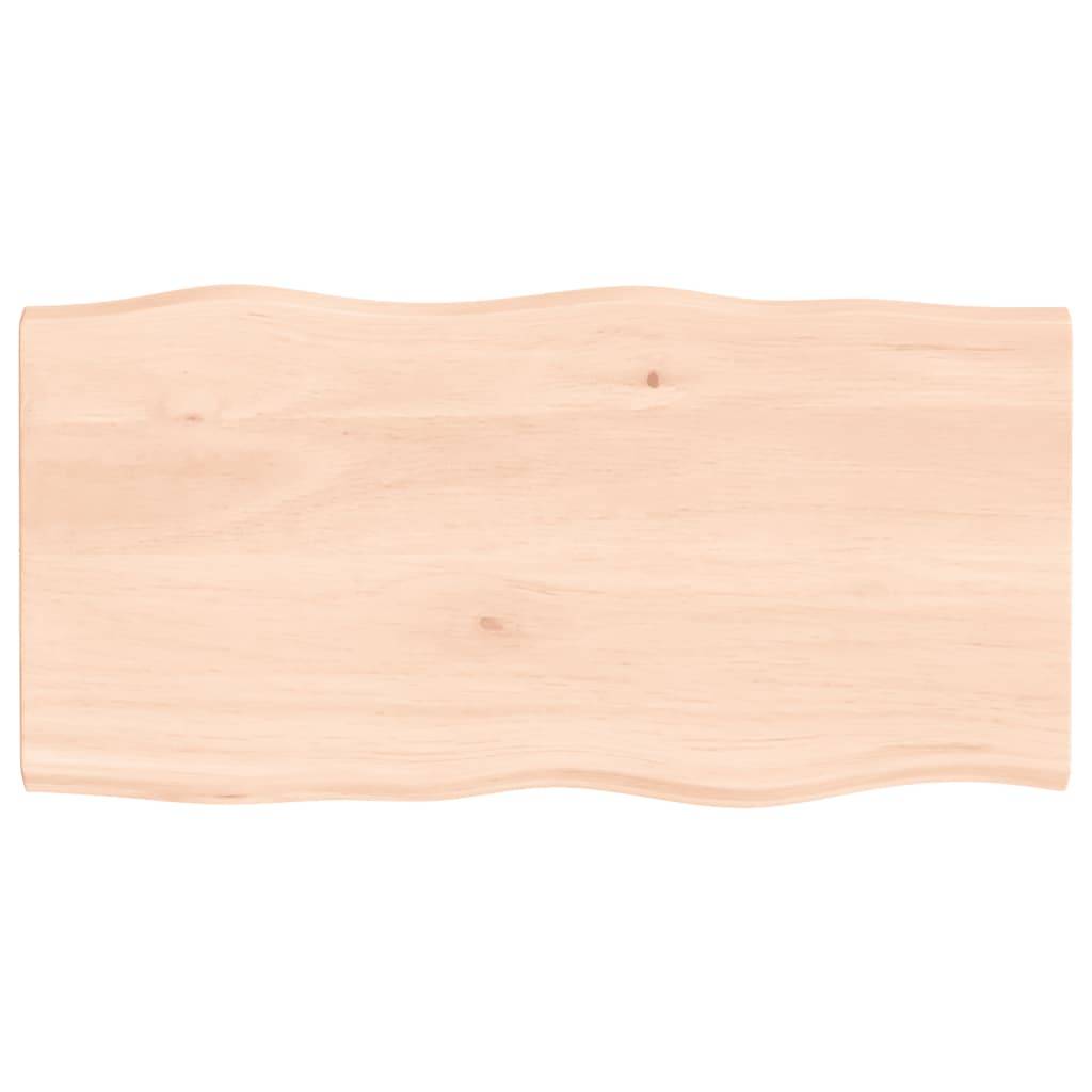 vidaXL Tischplatte 80x40x2 cm Massivholz Eiche Unbehandelt Baumkante