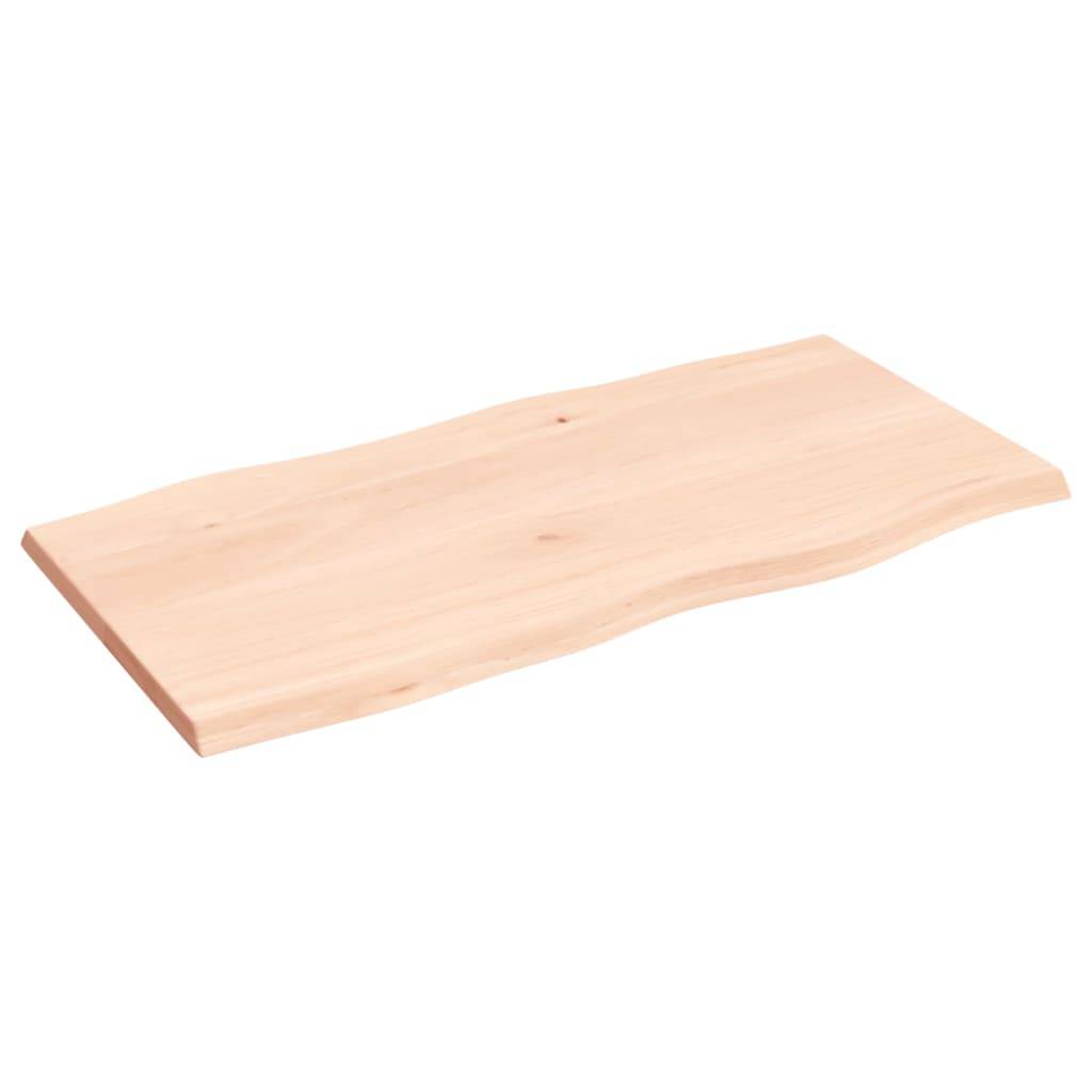 vidaXL Tischplatte 80x40x2 cm Massivholz Eiche Unbehandelt Baumkante