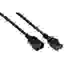 kabelmeister® Kaltgeräte-Warmgeräte-Verbindungskabel C14 (gerade) an C15 (gerade), schwarz, 1.00 mm², 5 m