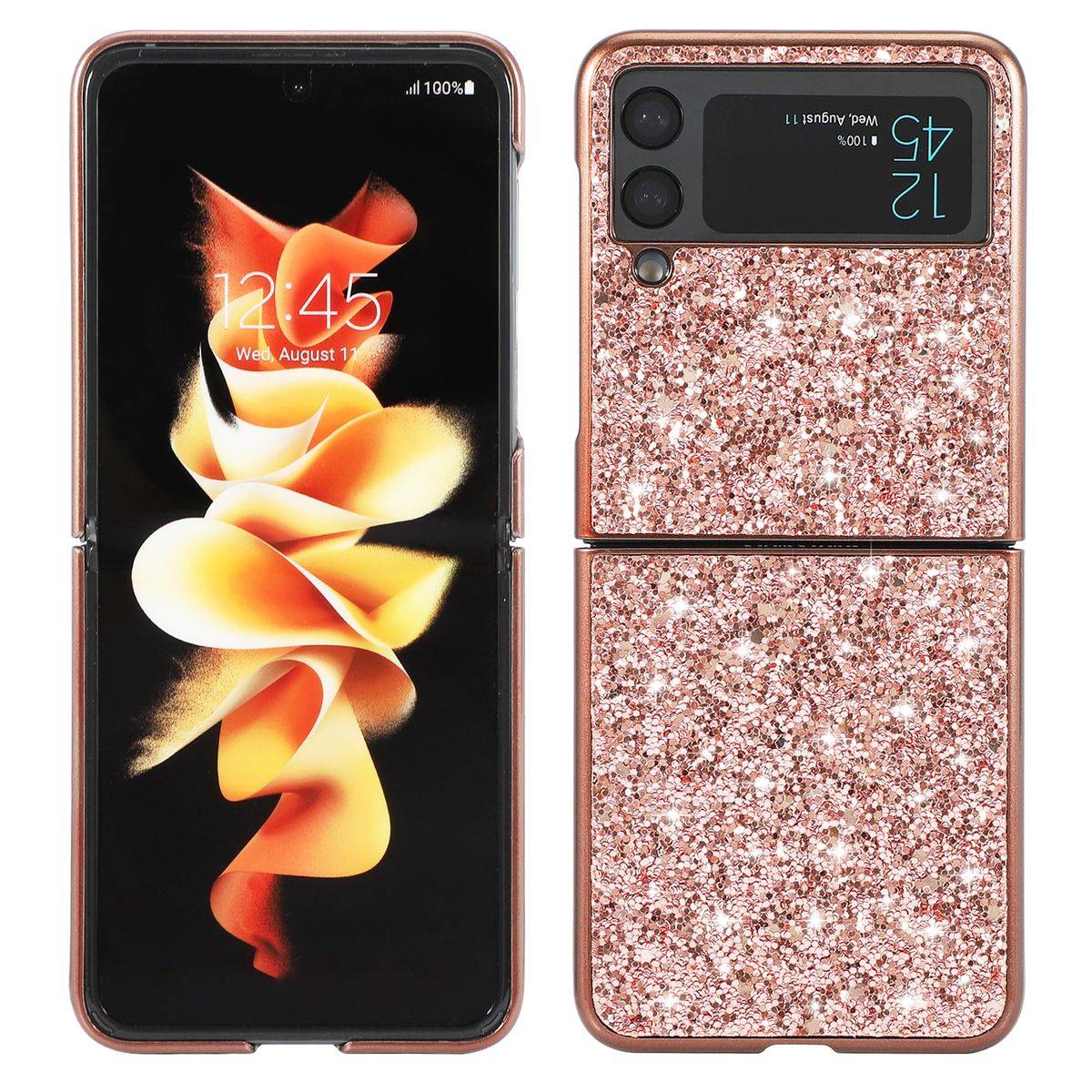 Für Samsung Galaxy Z Flip4 5G Glitzer Diamant Design Kunststoff TPU Cover Handy Tasche Hülle Etuis Pink