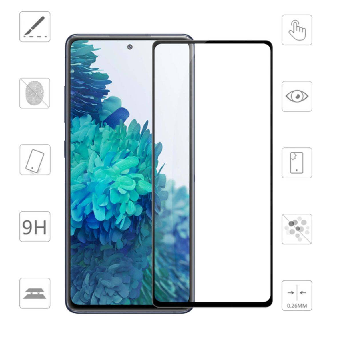 Für Samsung Galaxy S23 FE 3D Premium 0,3 mm H9 Hart Glas Schwarz Folie Schutz Hülle Zubehör Neu