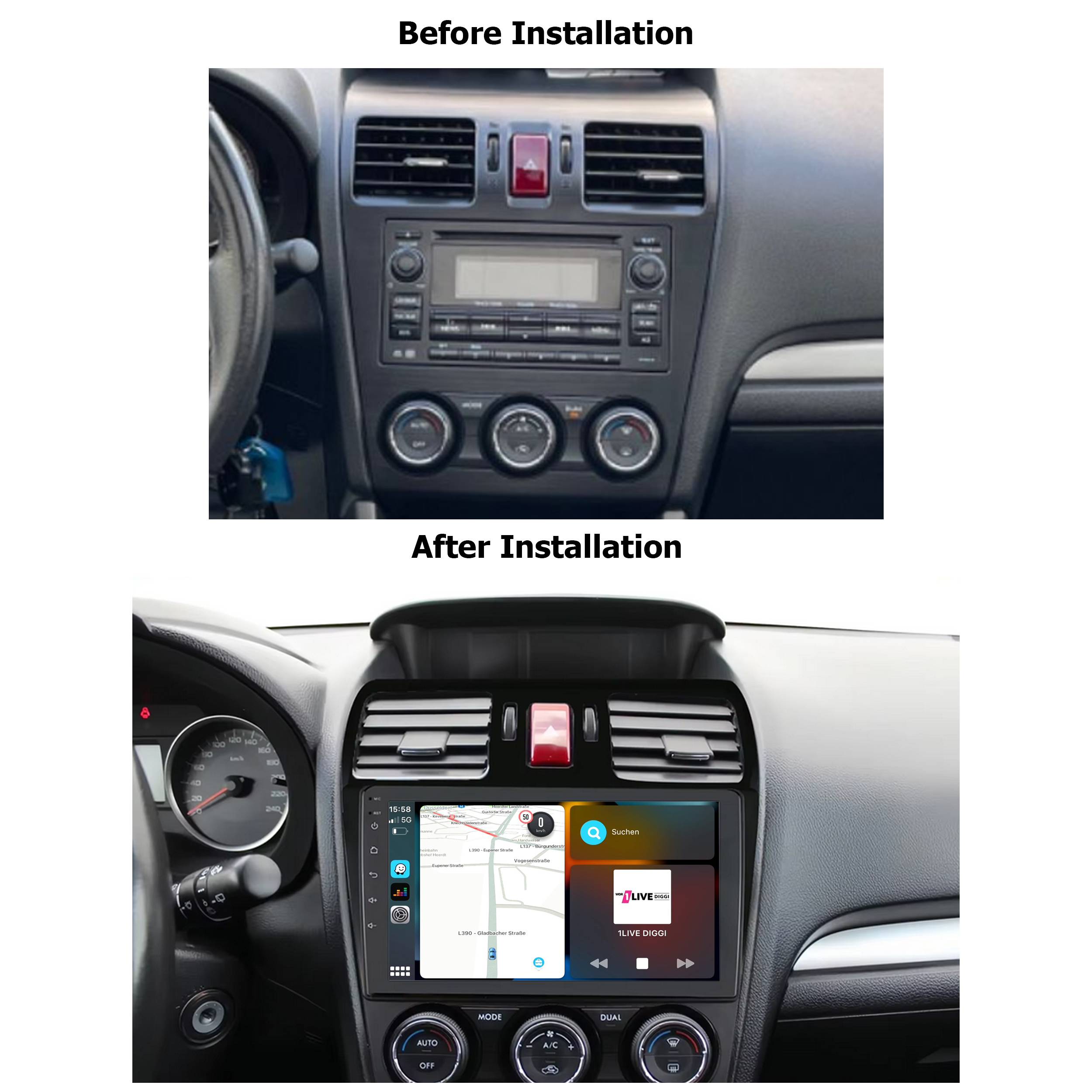 Für Subaru Forester MK4 12-15 WRX 9" Touchscreen Android Radio GPS Navi CarPlay