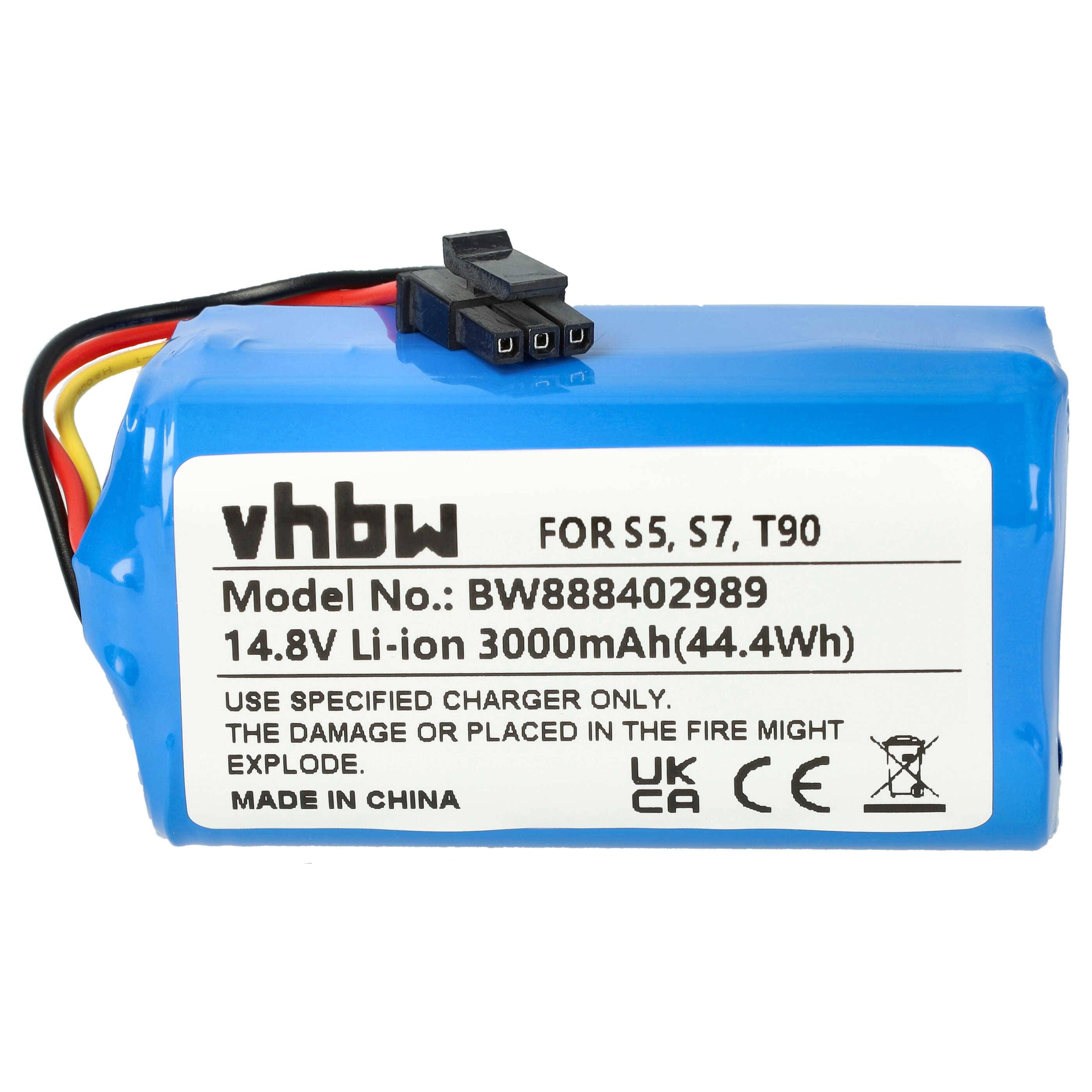 vhbw Akku kompatibel mit Qihoo T90, S7, S9, 360 S5, X9 Saugroboter (3000 mAh, 14,8 V, Li-Ion)