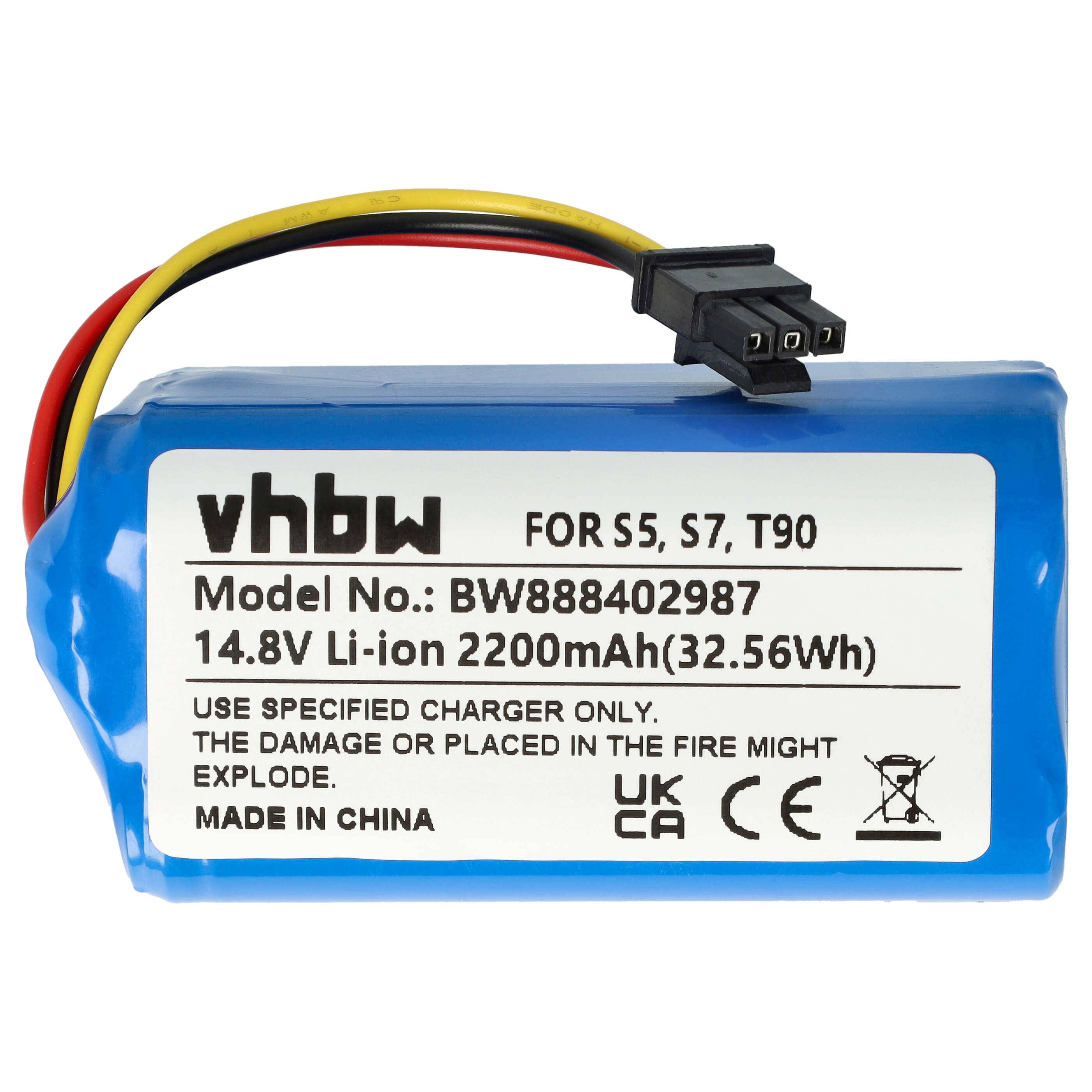 vhbw Akku kompatibel mit Qihoo T90, S7, S9, 360 S5, X9 Saugroboter (2200 mAh, 14,8 V, Li-Ion)