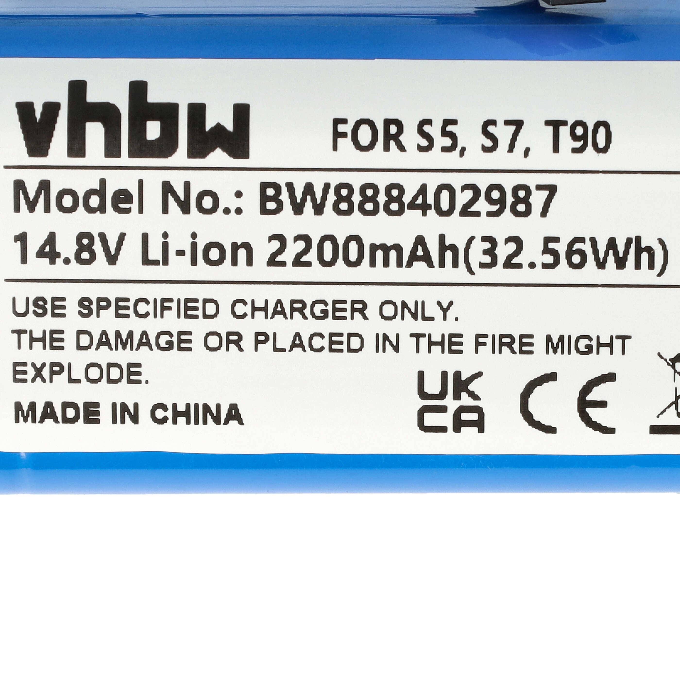 vhbw Akku kompatibel mit Qihoo T90, S7, S9, 360 S5, X9 Saugroboter (2200 mAh, 14,8 V, Li-Ion)
