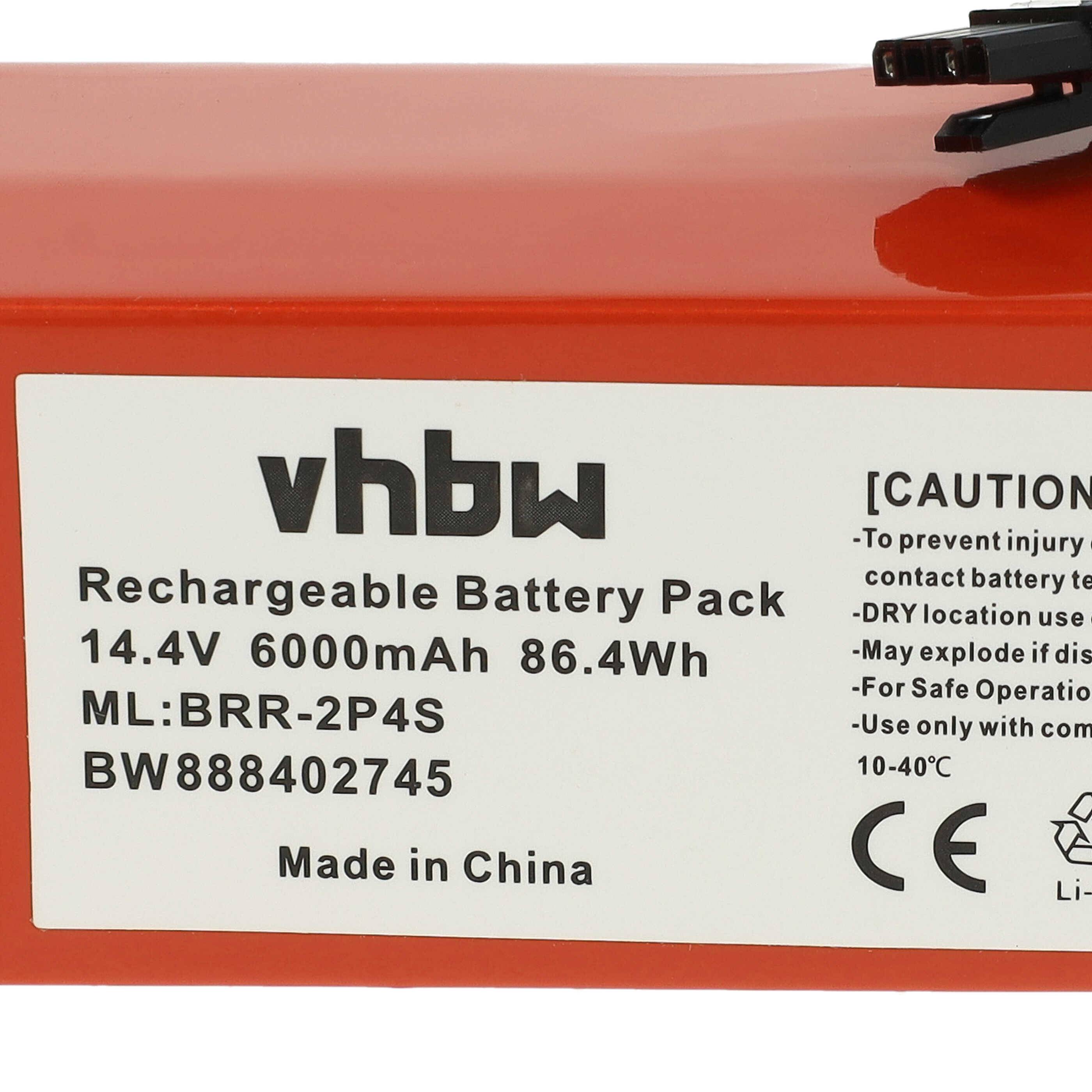 vhbw Akku kompatibel mit Xiaomi Roborock Sweep One S51, S50, S55 Staubsauger (6000 mAh, 14,4 V, Li-Ion)