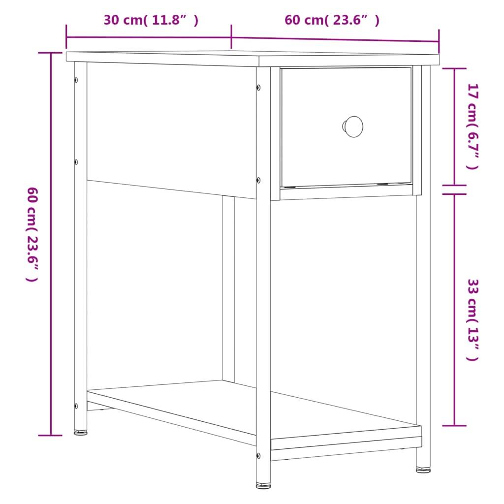 vidaXL Nachttische 2 Stk. Braun Eichen-Optik 30x60x60 cm Holzwerkstoff