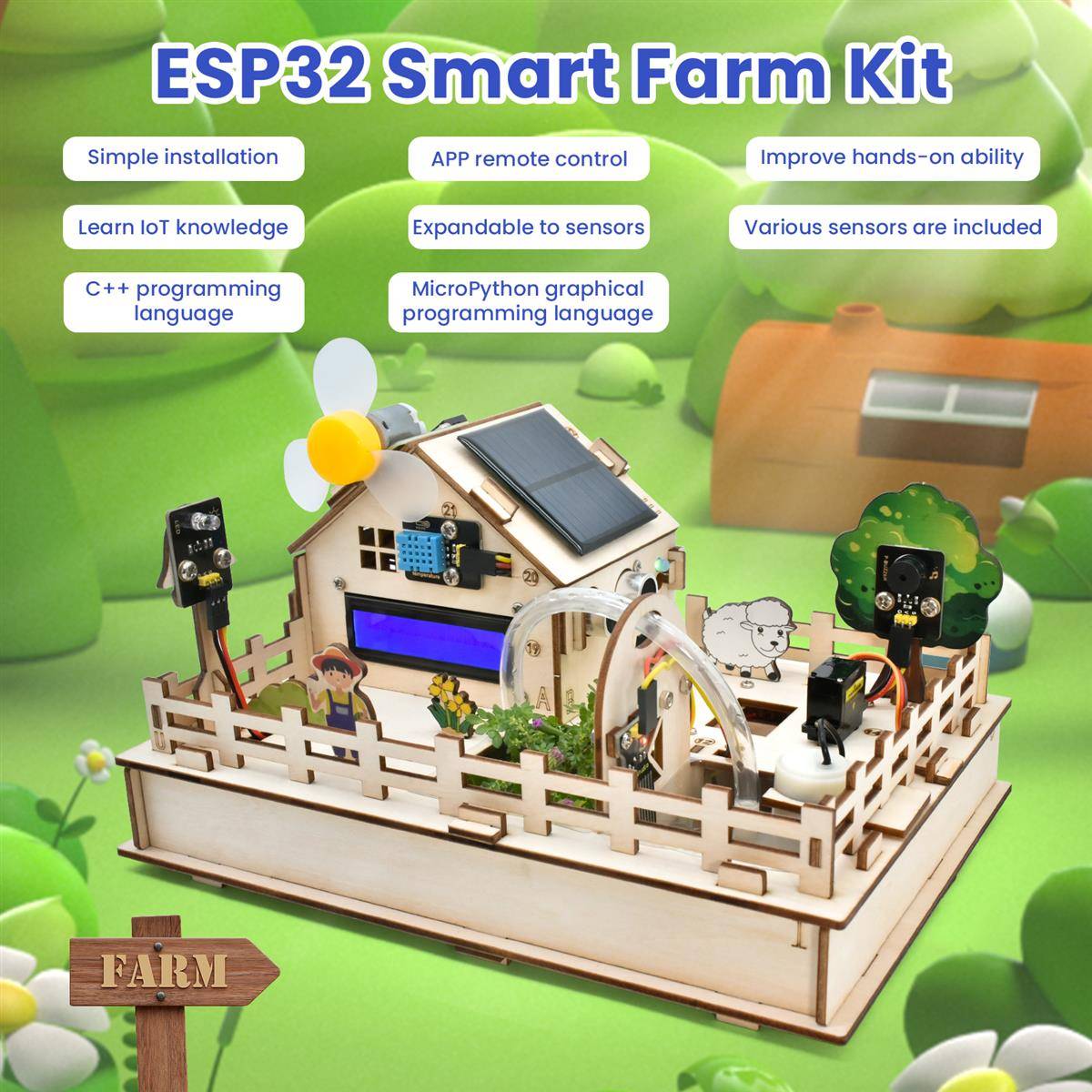 Keyestudio ESP32 IoT Control Smart Farm Starter Kit for Arduino Scratch 3.0