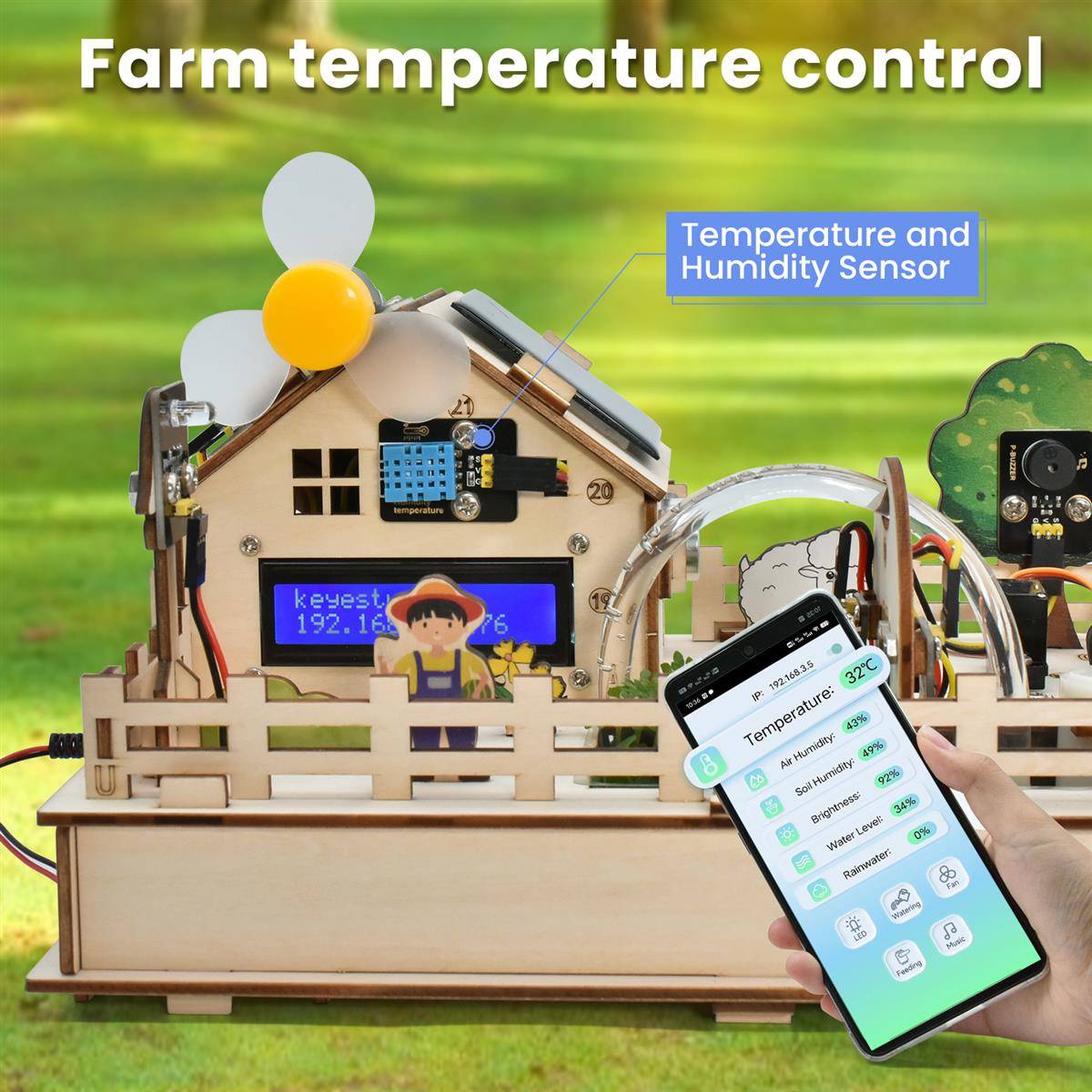 Keyestudio ESP32 IoT Control Smart Farm Starter Kit for Arduino Scratch 3.0
