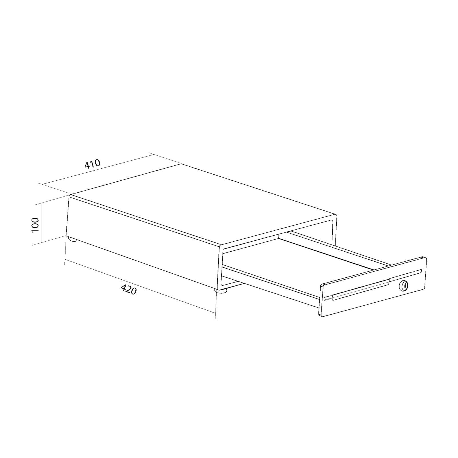 CAS Kassenschublade OHNE Geld-Einsatz, Profi Kassenlade, CDR-R41, 12V, schwarz, 410 x 420 x 100 mm