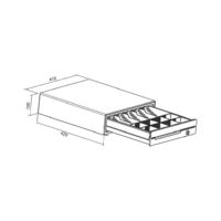 CAS Kassenschublade, Profi Kassenlade, CDR-R41, 24V, edelstahl, 410 x 420 x 100 mm CAS Kassenschublade, Profi Kassenlade, CDR-R41, 24V, edelstahl, 410 x 420 x 100 mm
