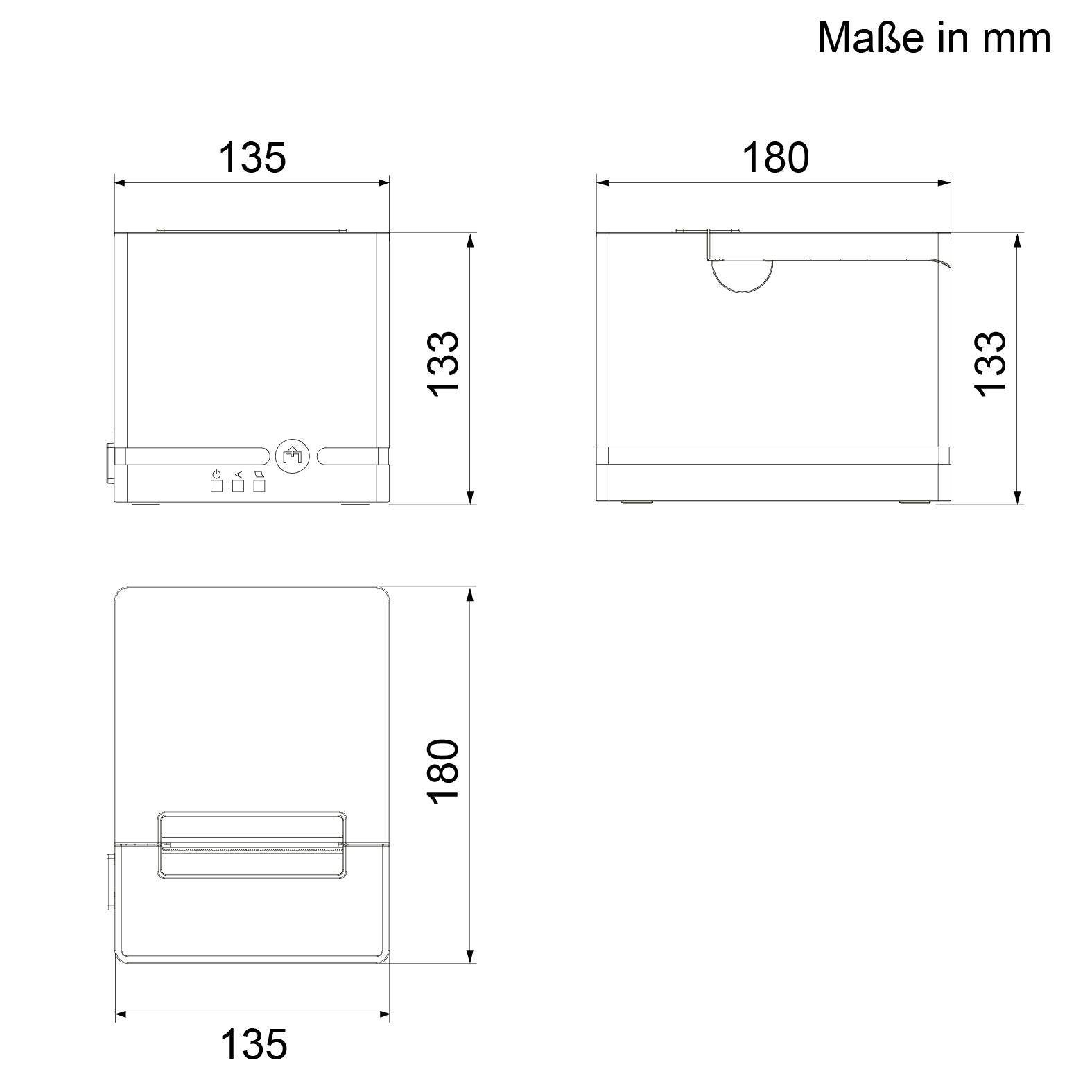 CAS CPP-G3207 Profi-Thermodrucker, Bon-Drucker, Kassendrucker mit USB + Ethernet + RS-232; 80mm, 250mm/s, inkl. Netzteil und USB-Kabel