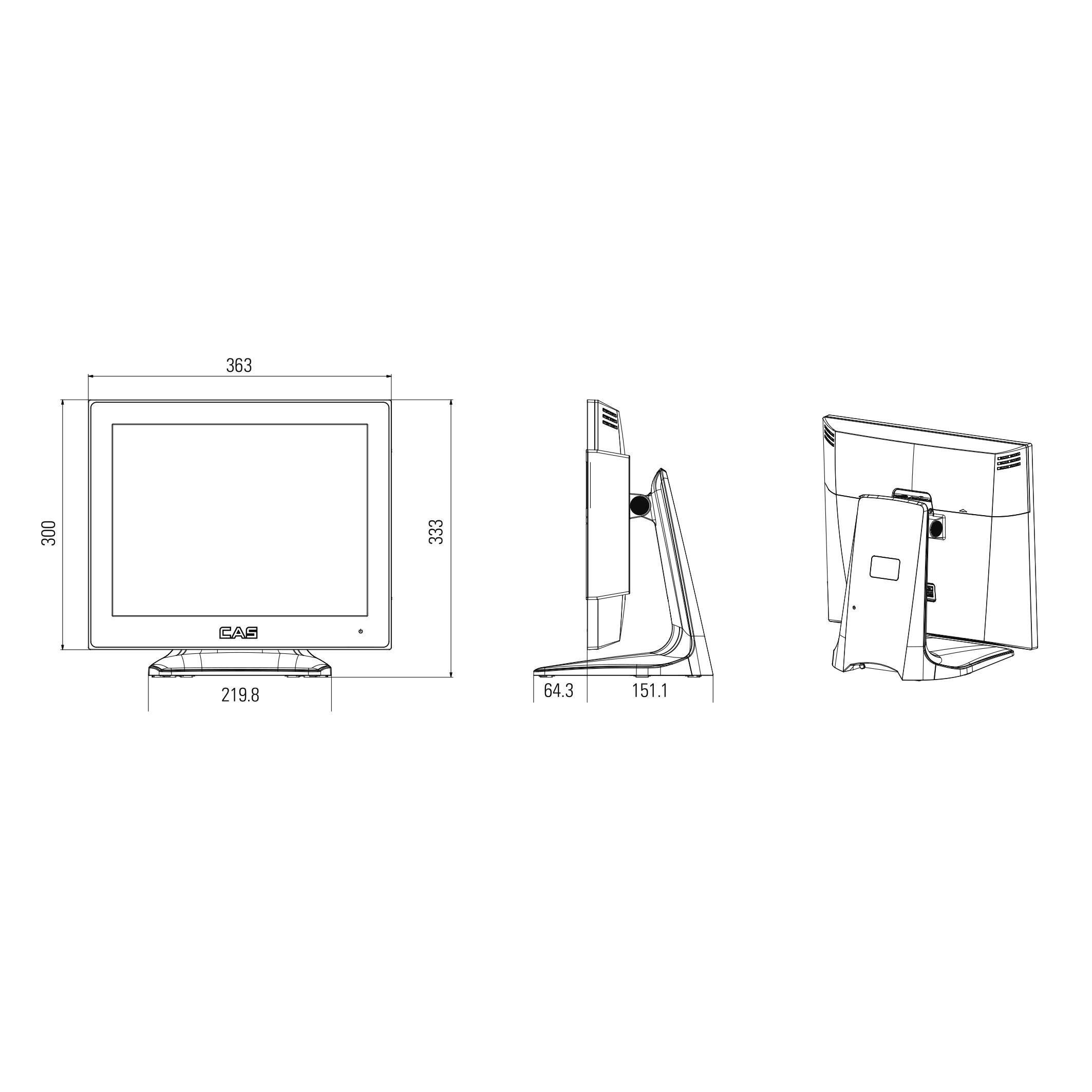 CAS CPO - Kassen-PC, Touch-PC für Kassensysteme, Intel® Celeron J3455 für Windows und Linux (ohne Betriebssystem)