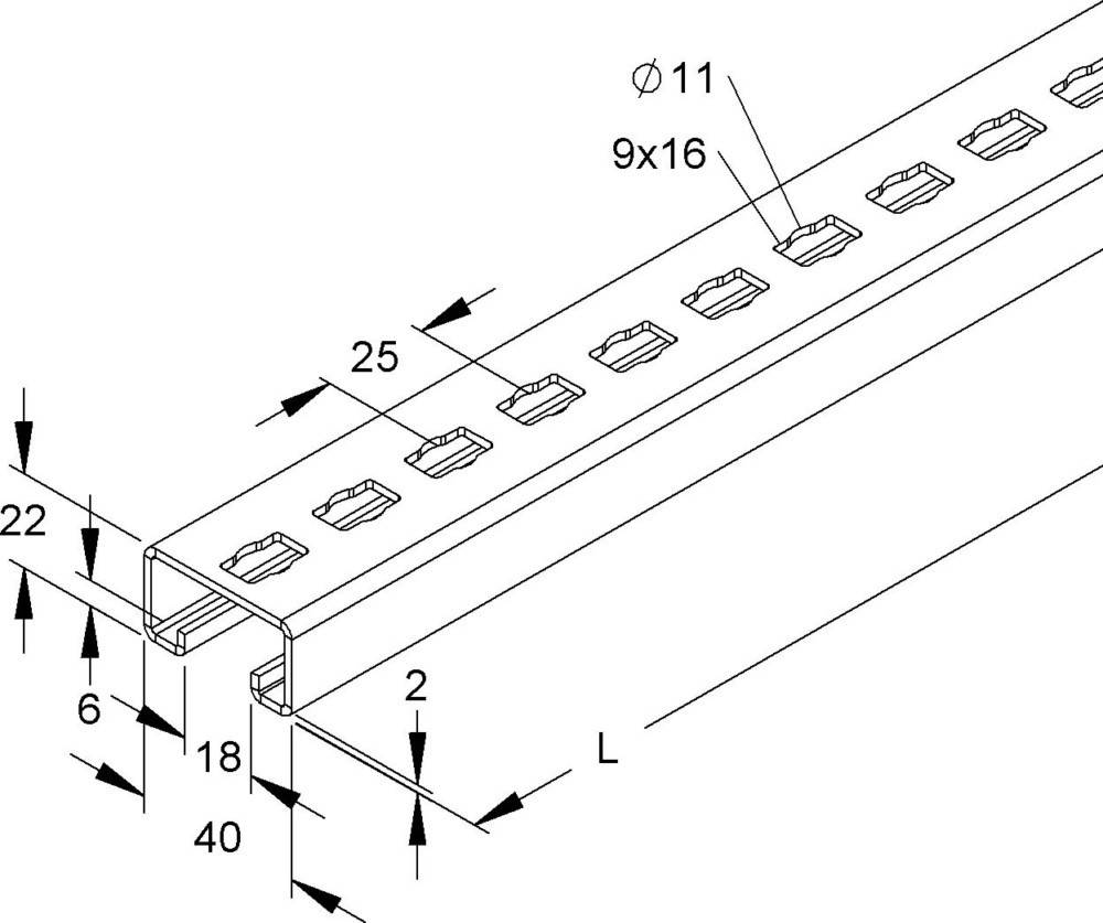 Niedax Ankerschiene C-Profil 2986/1000 FKL