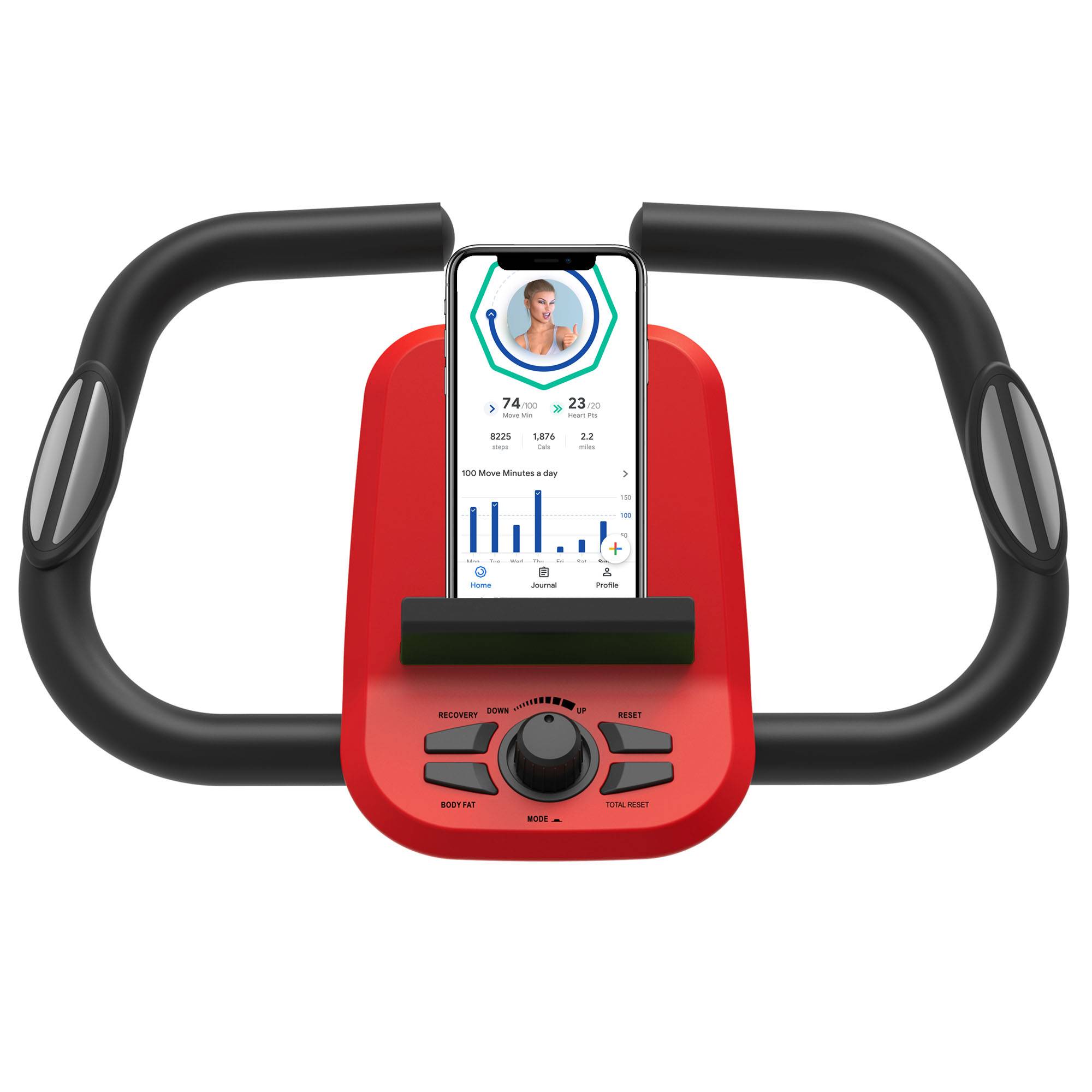 SportTronic Heimtrainer Fahrrad Fahrradtrainer 8 Widerstandsstufen mit Rückenlehne verstellbarer Sitz Fitness Bike Ergometer Trimmrad Standfahrrad