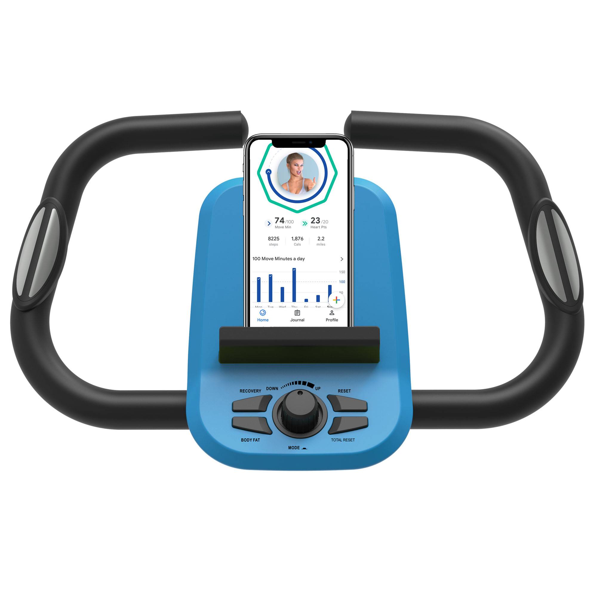 SportTronic Heimtrainer Fahrrad Fahrradtrainer 8 Widerstandsstufen mit Rückenlehne verstellbarer Sitz Fitness Bike Ergometer Trimmrad Standfahrrad