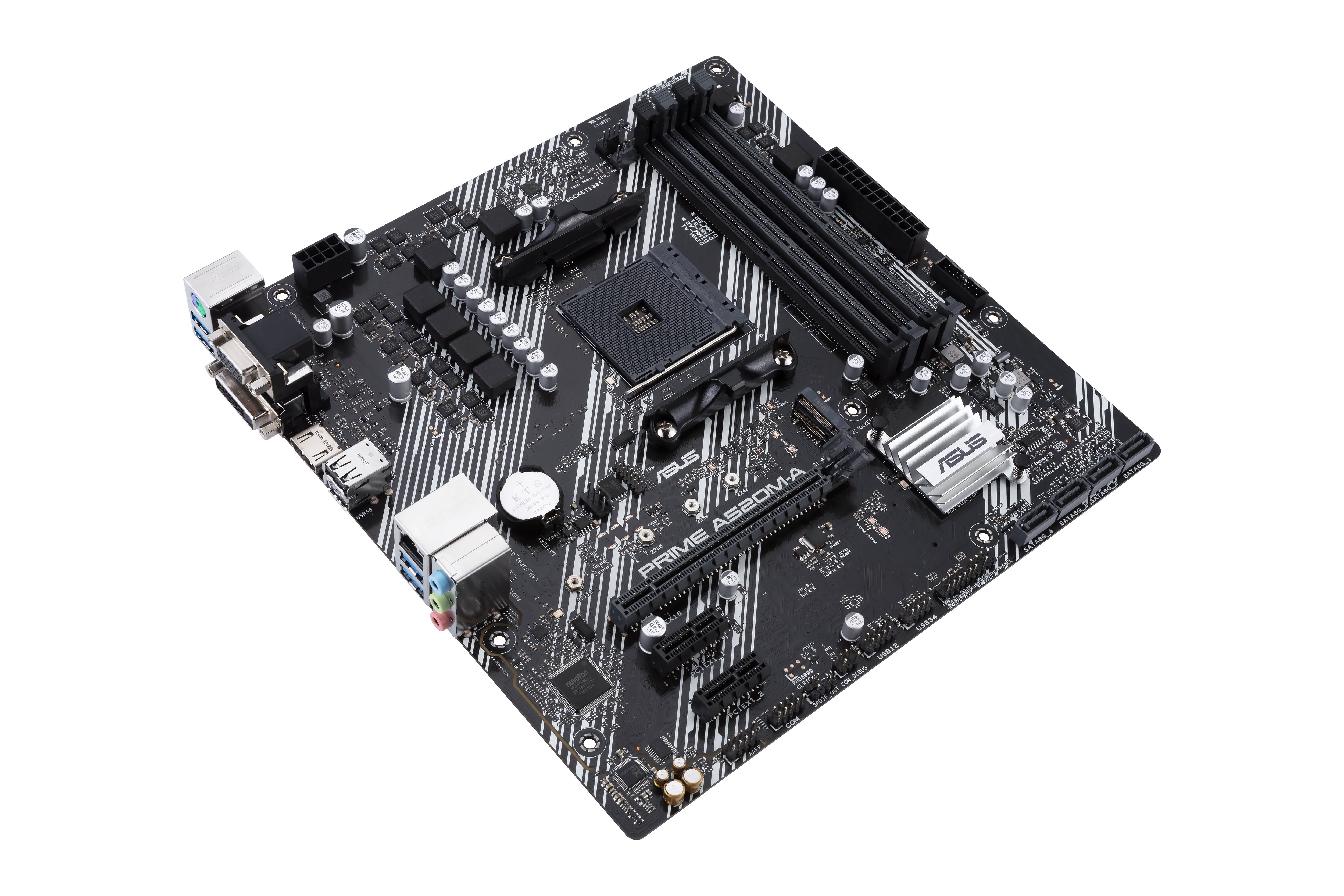 ASUS PRIME A520M-A II/CSM - Motherboard - micro ATX - Socket AM4 - AMD A520 Chipsatz - USB 3.2 Gen 1 - Gigabit LAN - Onboard-Grafik (CPU