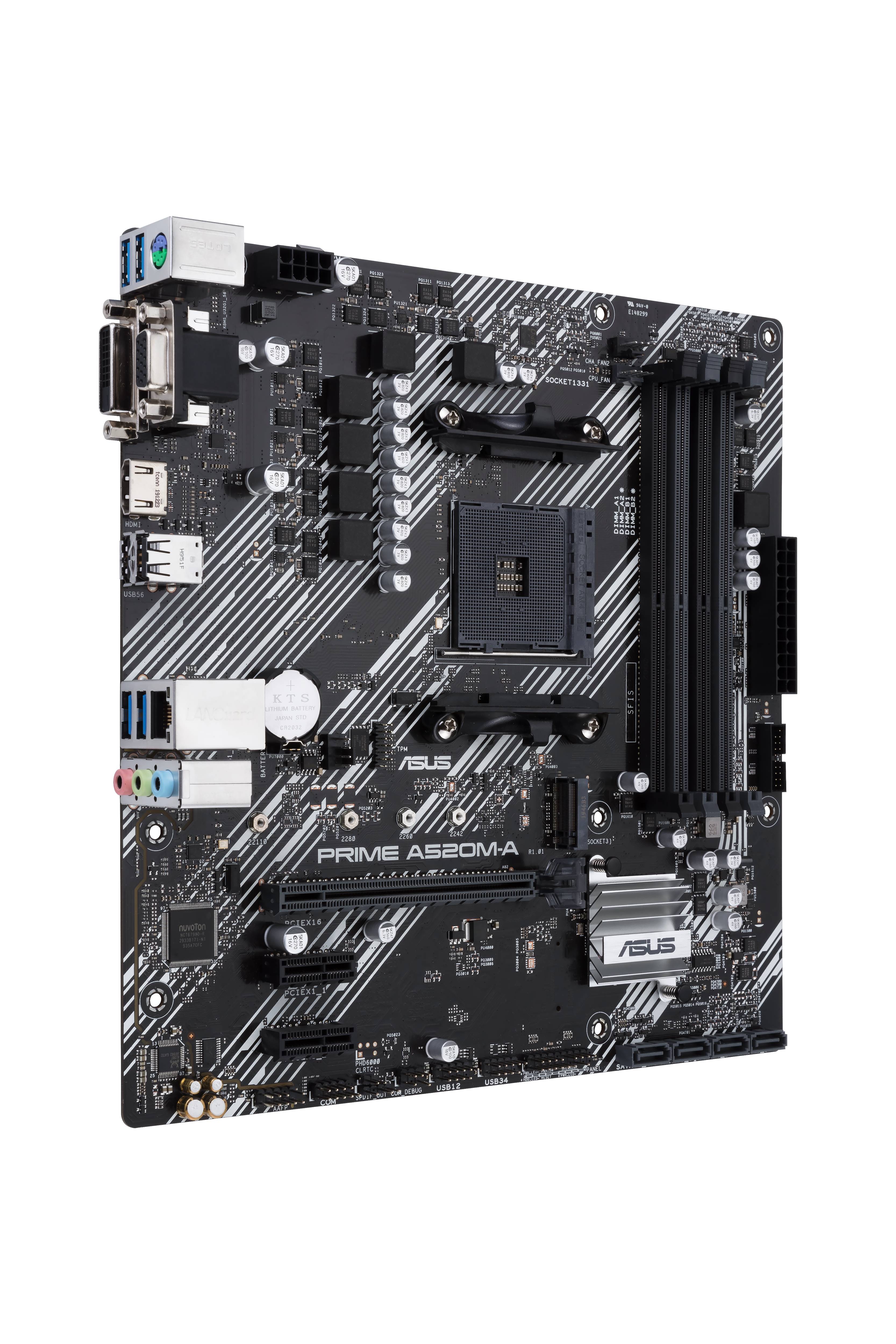 ASUS PRIME A520M-A II/CSM - Motherboard - micro ATX - Socket AM4 - AMD A520 Chipsatz - USB 3.2 Gen 1 - Gigabit LAN - Onboard-Grafik (CPU