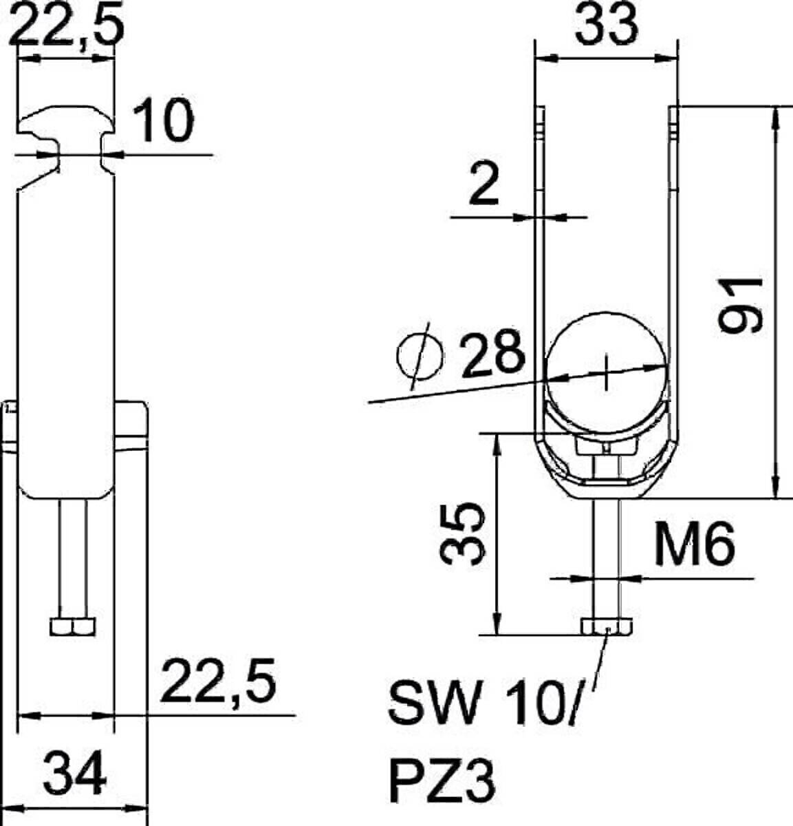 OBO Bettermann Bügelschelle BS-H2-K-28 ALU