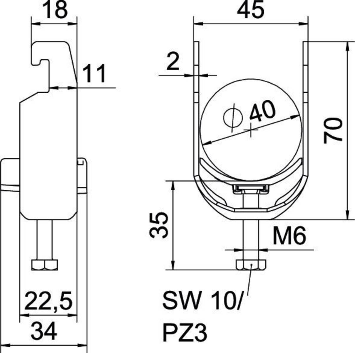 OBO Bettermann Bügelschelle BS-U1-K-40 FT