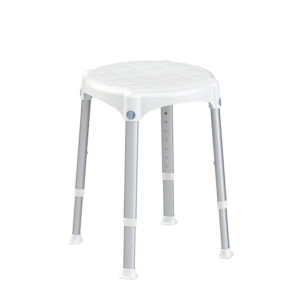 ETERNASOLID SMART Duschhocker rund, Ø 33 cm, Höhe 39 - 54 cm, max. Belastbarkeit 150 kg