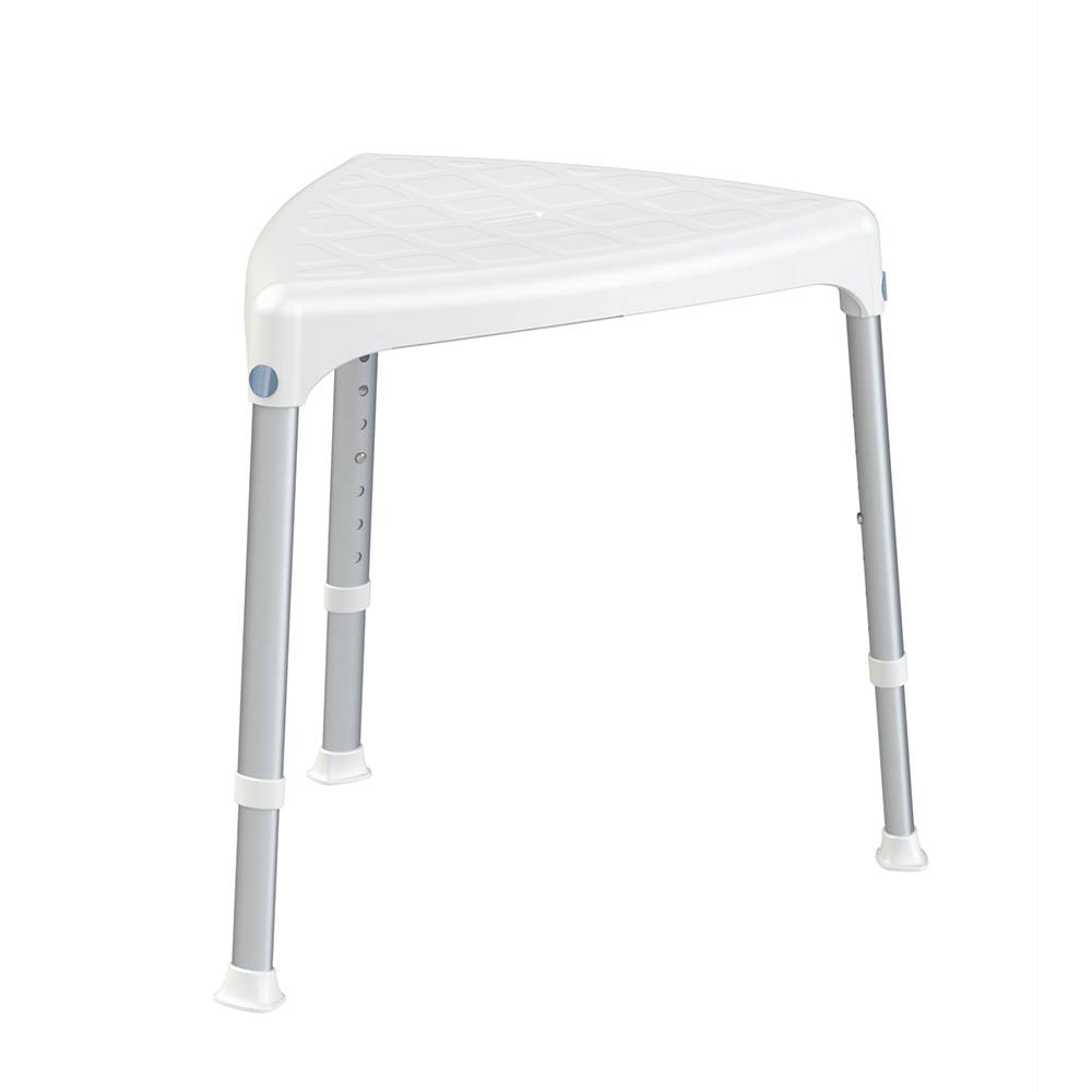 ETERNASOLID SMART Eck-Duschhocker, Sitzfläche: 37 x 40 (BxT), Höhe 39 - 54 cm, bis 150 kg