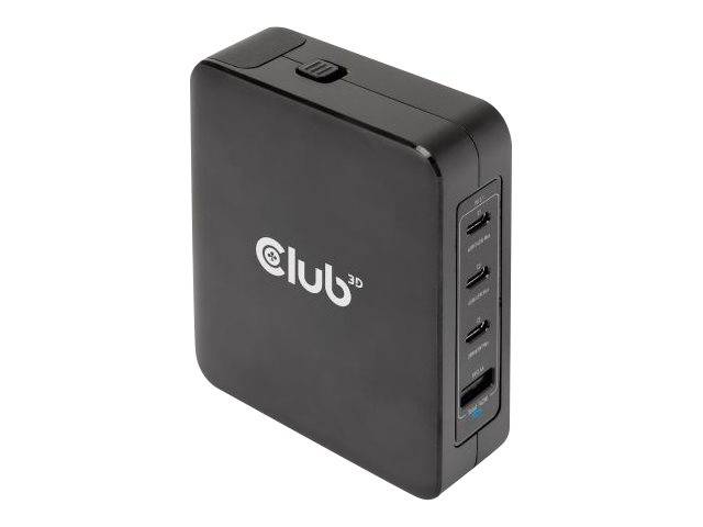 Club 3D CAC-1917 - Netzteil - GaN-Technologie - 140 Watt - 5 A - Power Delivery 3.1, PD/PPS - 4 Ausgabeanschlussstellen