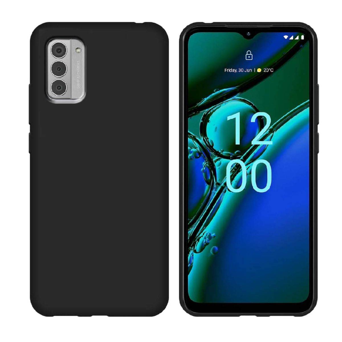Für Nokia G42 Silikon TPU Schwarz Handy Tasche Hülle Case
