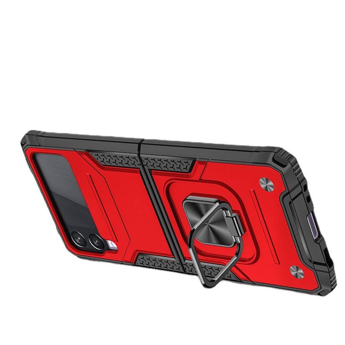 Für Samsung Galaxy Z Flip5 5G Armor Magnet Ring Cover Handy Hülle Case Lila