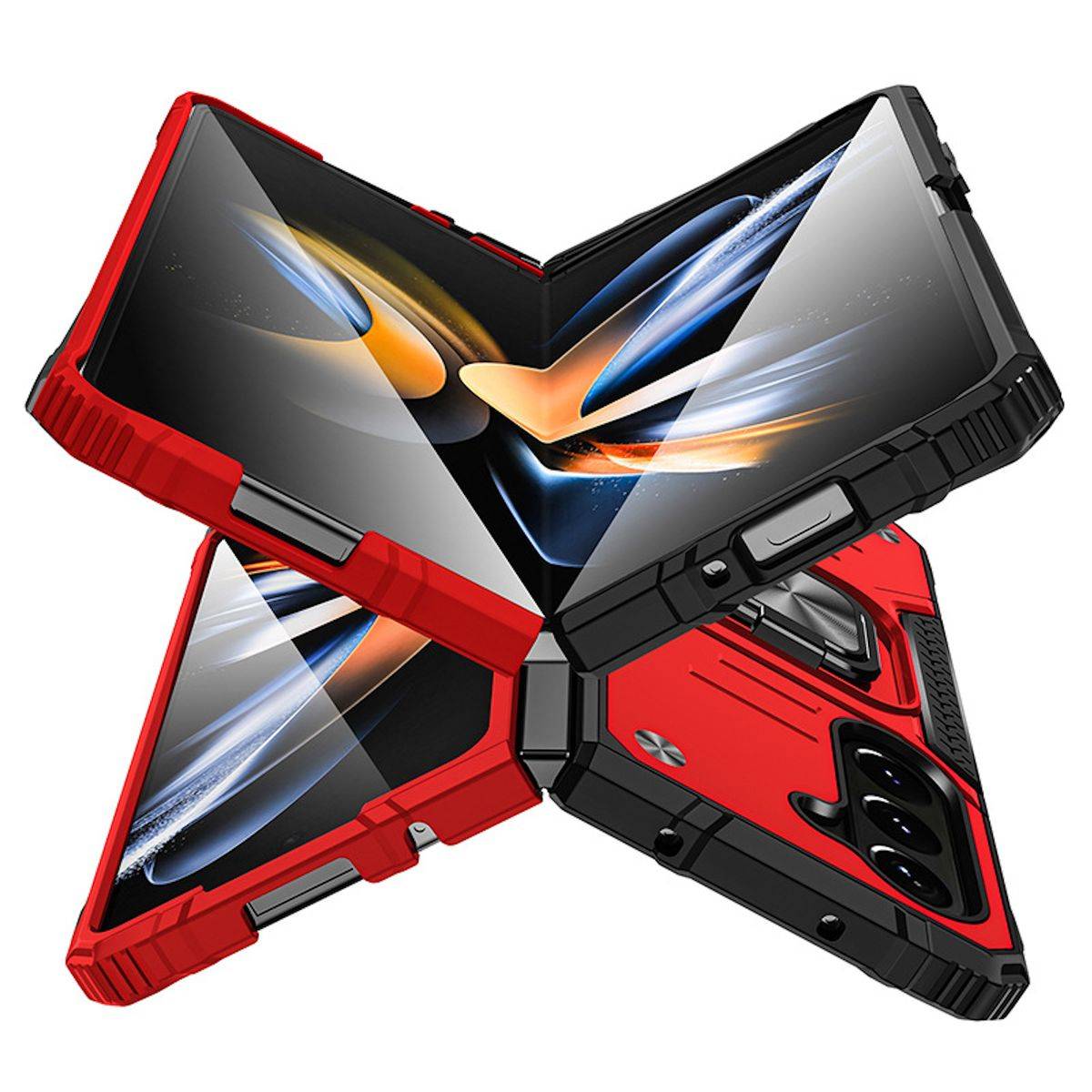 Für Samsung Galaxy Z Fold5 5G Armor Magnet Ring Cover Handy Hülle Case