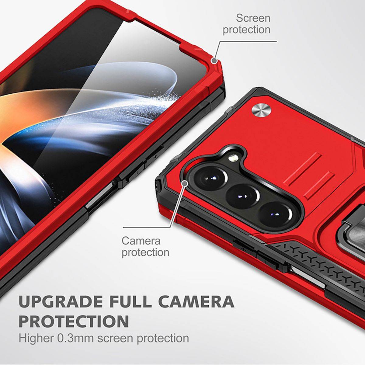 Für Samsung Galaxy Z Fold5 5G Armor Magnet Ring Cover Handy Hülle Case